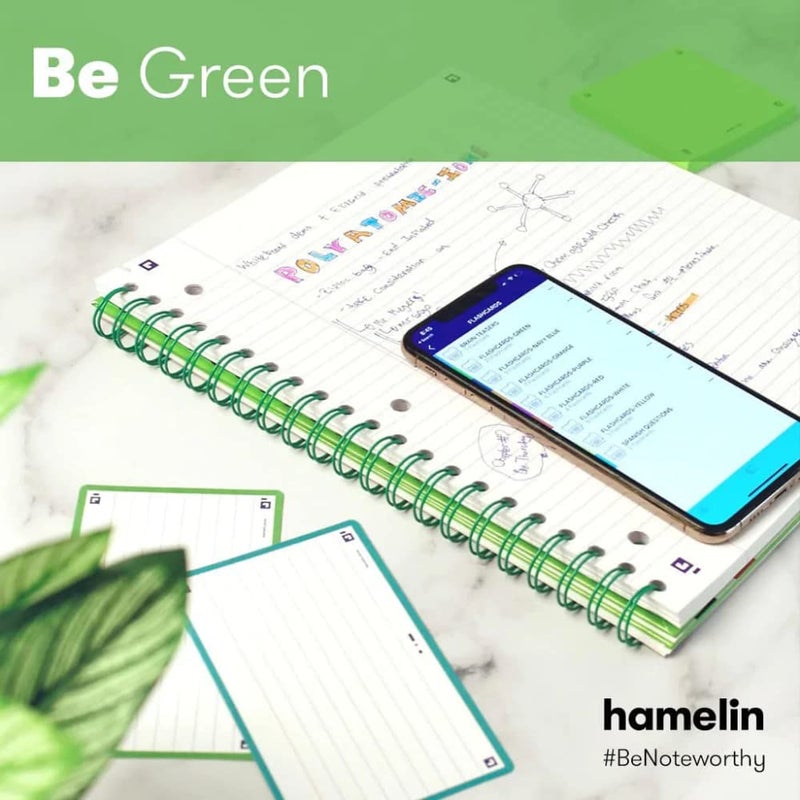 Hamelin, Spiral Notebook, 8.5x11in, College Ruled, Hardcover, 90shts/180 Pages, 3 Subject Notebook, EMERALD Green - Image 4